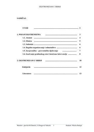 Ekstremizam u Srbiji