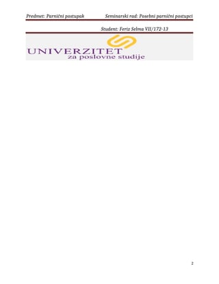 Posebni parnični postupci