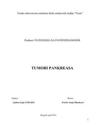 Tumori pankreasa