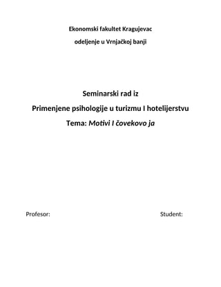 Motivi i čovekovo “Ja”