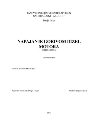 Napajanje gorivom dizel motora