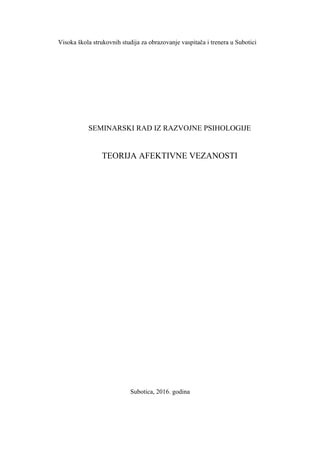 Teorija afektivne vezanosti