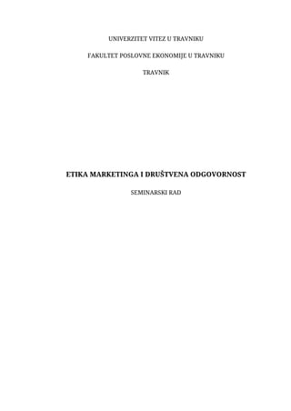 Etika marketinga i društvena odgovornost