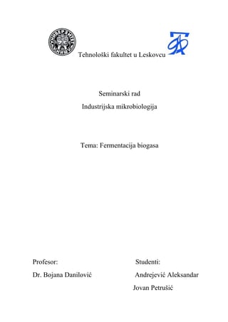 Fermentacija biogasa