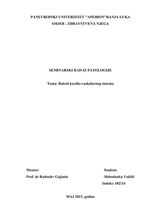 Bolesti kardio-vaskularnog sistema