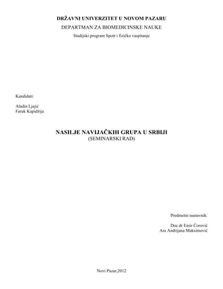 Nasilje navijačkih grupa u Srbiji