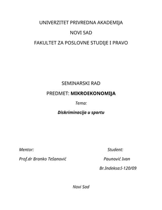 Diskriminacija u sportu