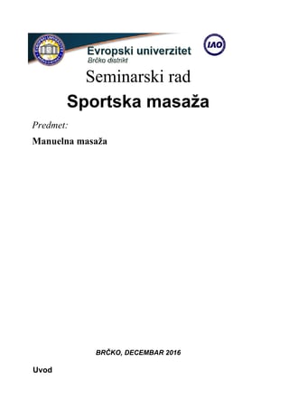 Sportska masaža