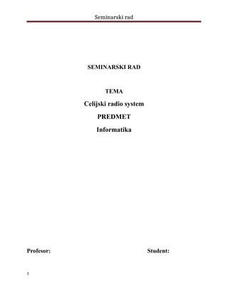 Ćelijski radio sistem