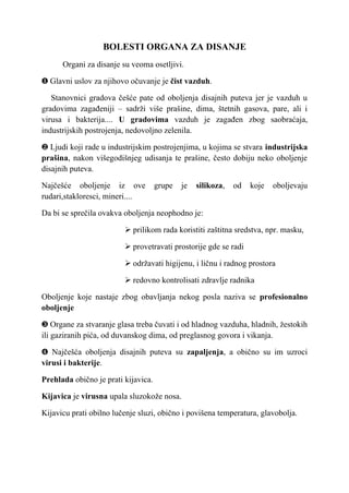 Nega i bolesti organa za disanje