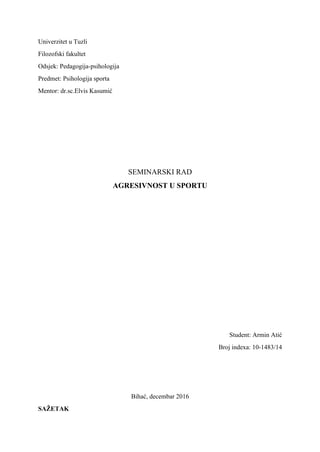 Agresivnost u sportu