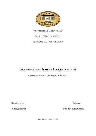 Alternativne škole i školski sistem