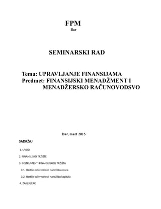 Upravljanje finansijama