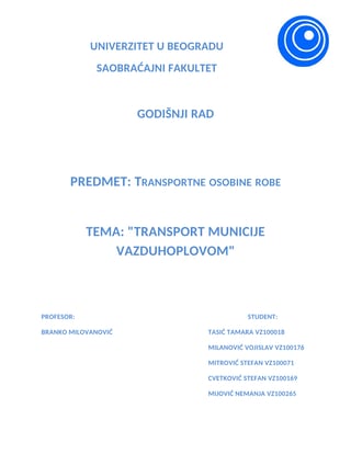 Transport municije vazduhoplovom