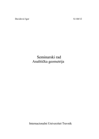 Analitička geometrija