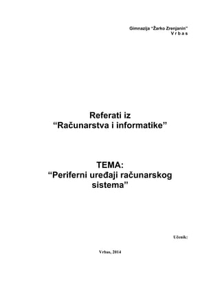 Periferni uređaji računarskog sistema