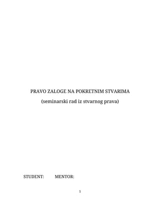 Pravo zaloge na pokretnim stvarima