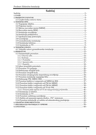 Projekat električnih instalacija