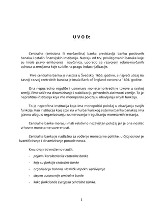 Cenralna banka na globalnom nivou