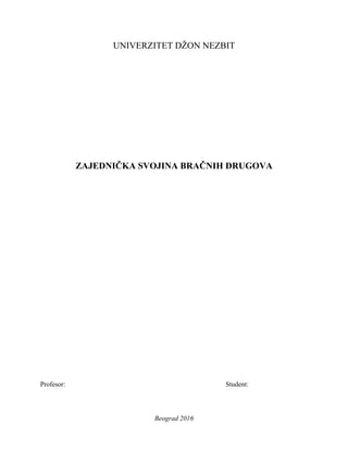 Zajednička svojina bračnih drugova