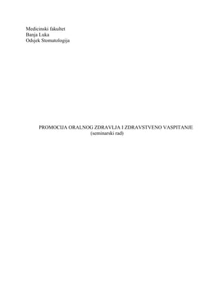 Promocija oralnog zdravlja