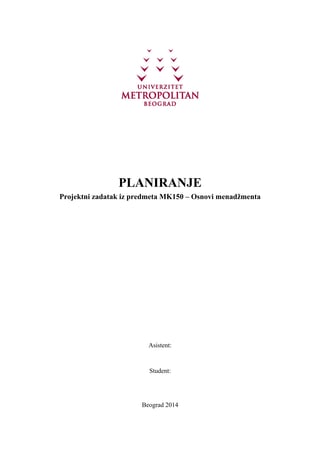 Planiranje u menadžmentu