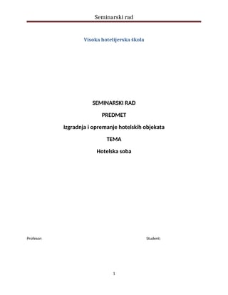 Izgradnja i opremanje hotelskih objekata