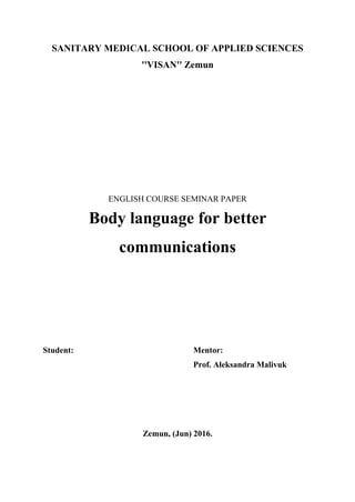 Body language for better communications