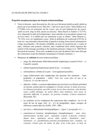 Le français de spécialité cours 2