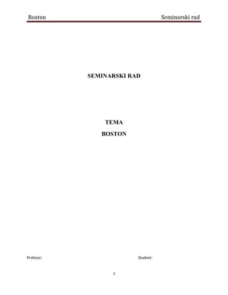 Boston: seminarski rad