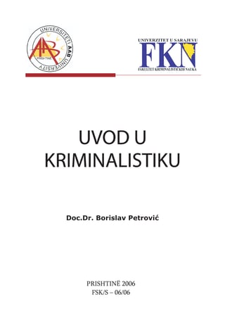 Uvod u kriminalistiku