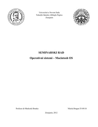 Operativni sistemi – Macintosh OS