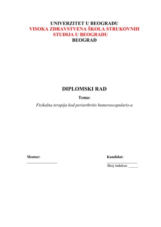 Fizikalna terapija kod periarthritis humeroscapularis-a