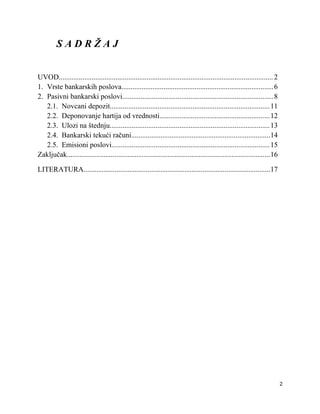 Pasivni bankarski poslovi