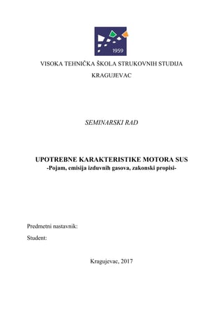 Pojam,emisija, izduvnih gasova-zakonski propisis
