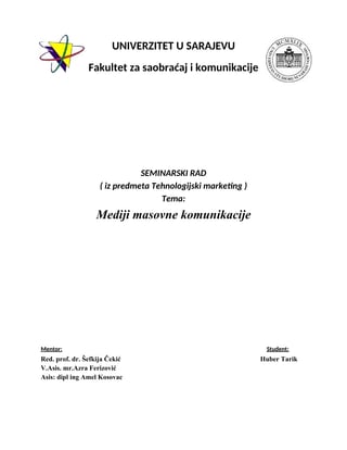 Mediji masovne komunikacije