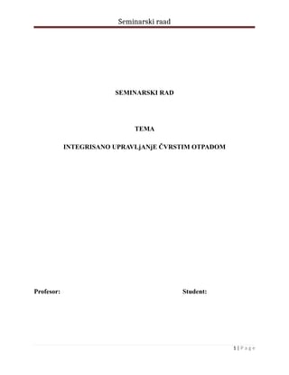 Integrisano upravljanje čvrstim otpadom