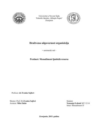 Društvena odgovornost organizacija