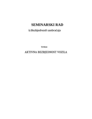 Aktivna bezbednost vozila