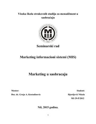 Marketing informacioni sistemi (MIS)