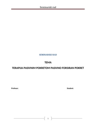 Terapija pasivnim pokretom