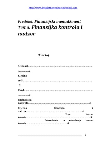 Finansijska kontrola i nadzor