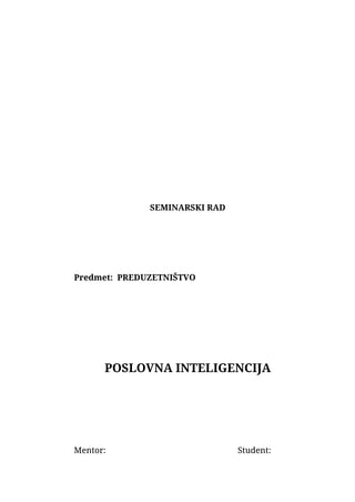 Poslovna inteligencija