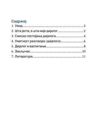 Značaj dijaloga u vaspitanju i obrazovanju