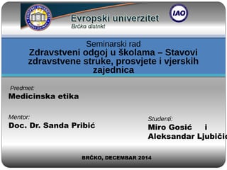 Zdravstveni odgoj u školama