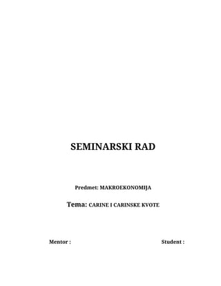 Carina i carinske kvote