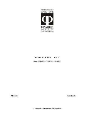 Upravna funkcija policije