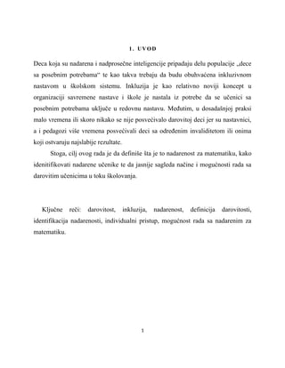 Darovitost dece za matematiku