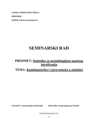 Kombinatorika i vjerovatnoća u statistici