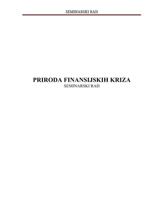 Priroda finansijskih kriza